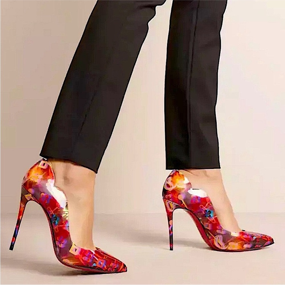 Christian Louboutin Hot Chick 100 Discolaser High Heel Patent Pump EU 38 US 8